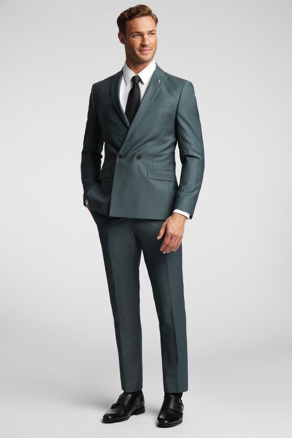 Men Ted Baker LUNANTS - Wool Blend Slim Suit Trousers Green | EMSI51426