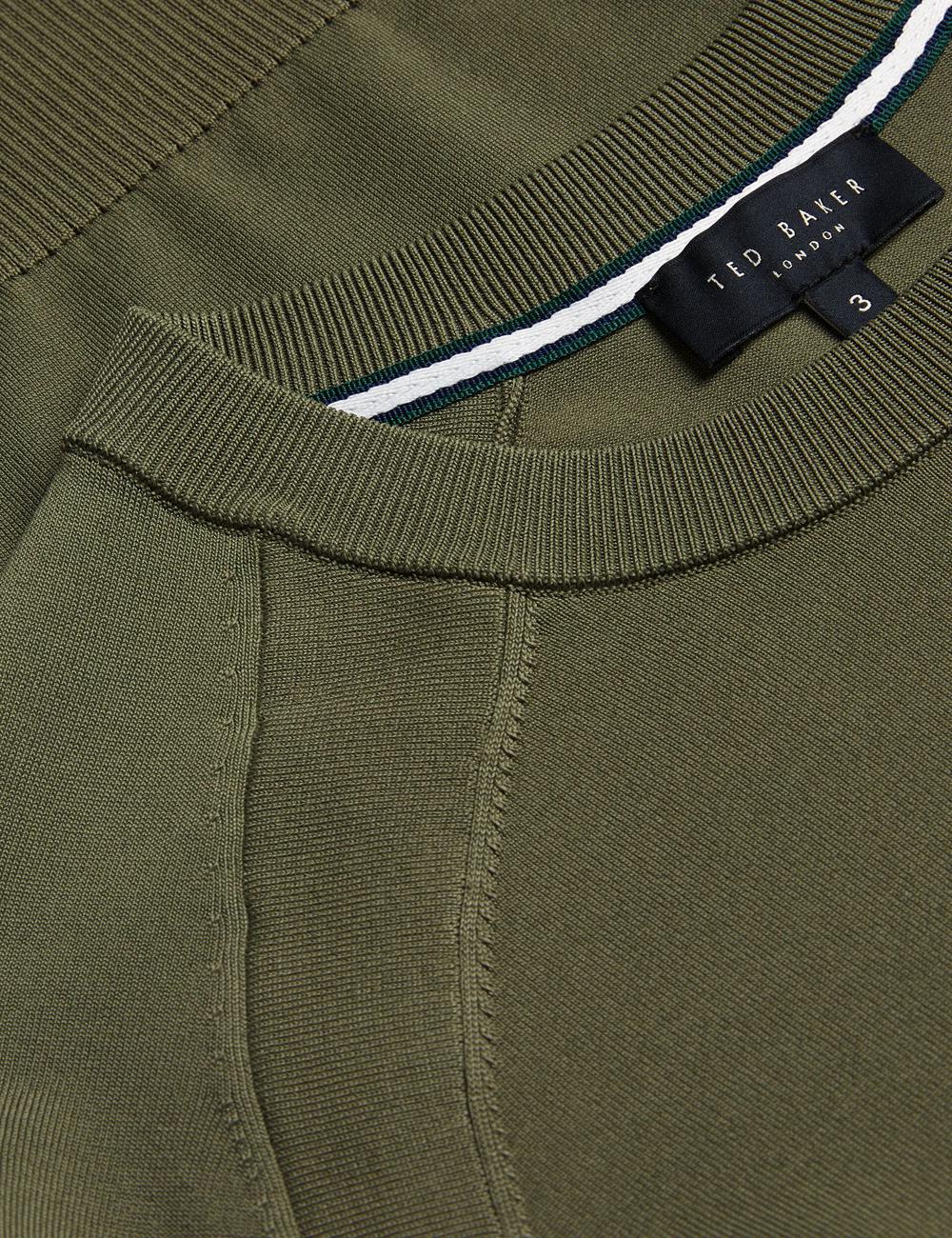 Men Ted Baker MAYWO - Saddle Shoulder Crew Neck Jumpers Khaki | KPUE04896