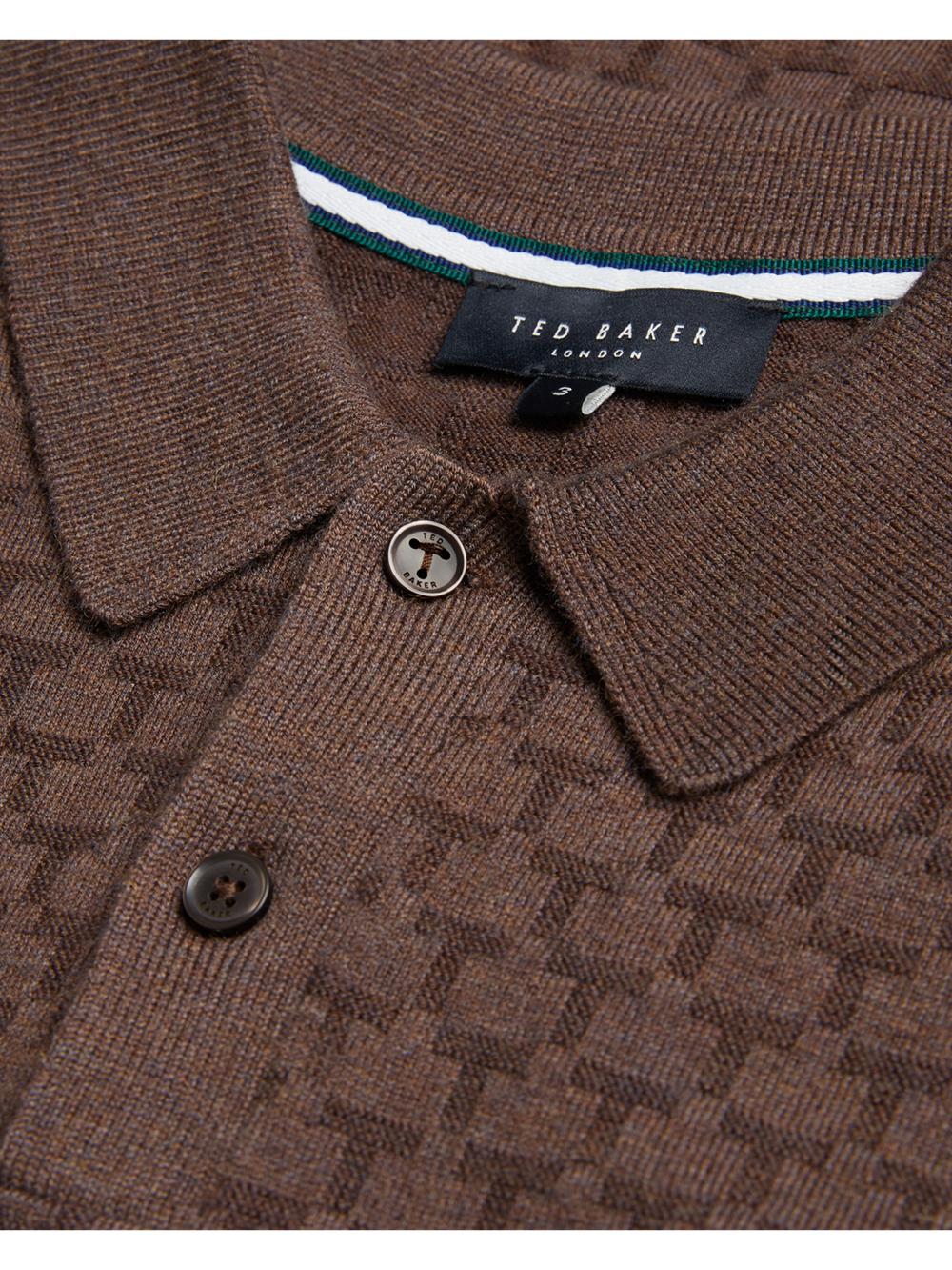 Men Ted Baker MORAR - Long Sleeve T Stitch Knitted Jumpers Dk-Brown | XBNK30675