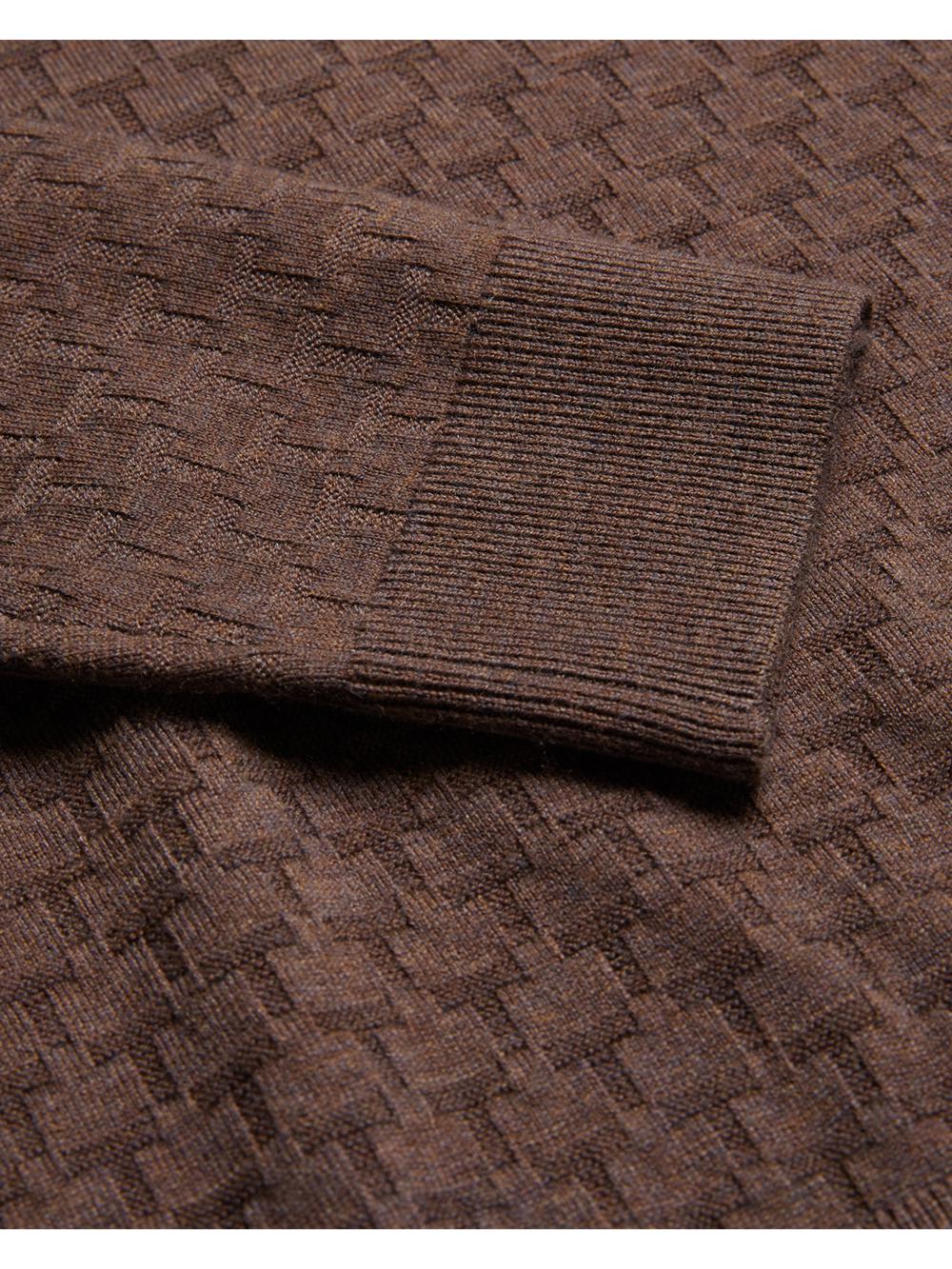 Men Ted Baker MORAR - Long Sleeve T Stitch Knitted Jumpers Dk-Brown | XBNK30675