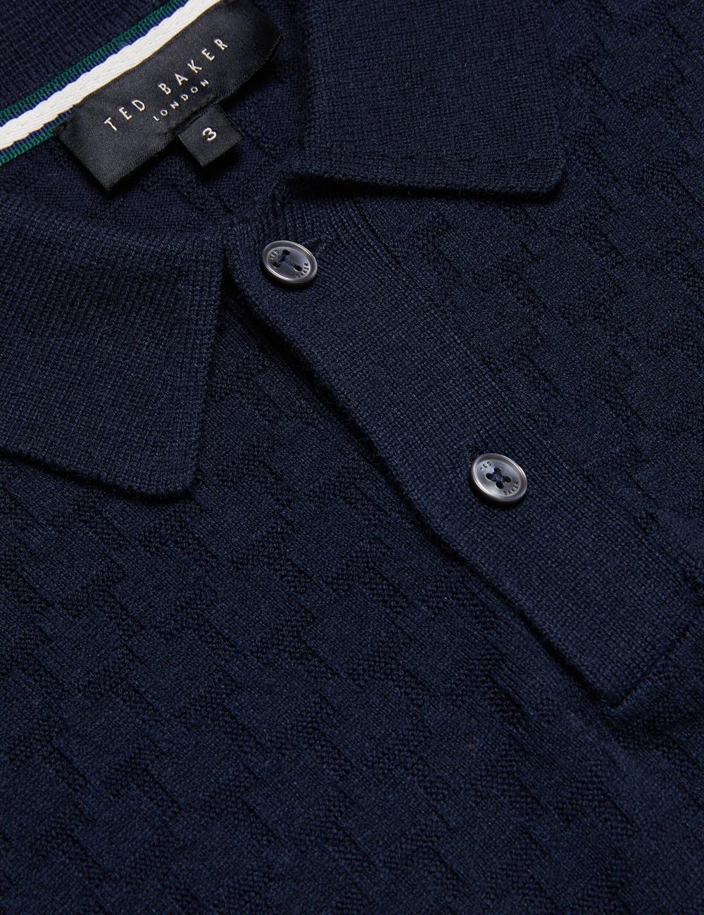 Men Ted Baker MORAR - T Knit Long Sleeve Top Jumpers Navy | JXHW40539