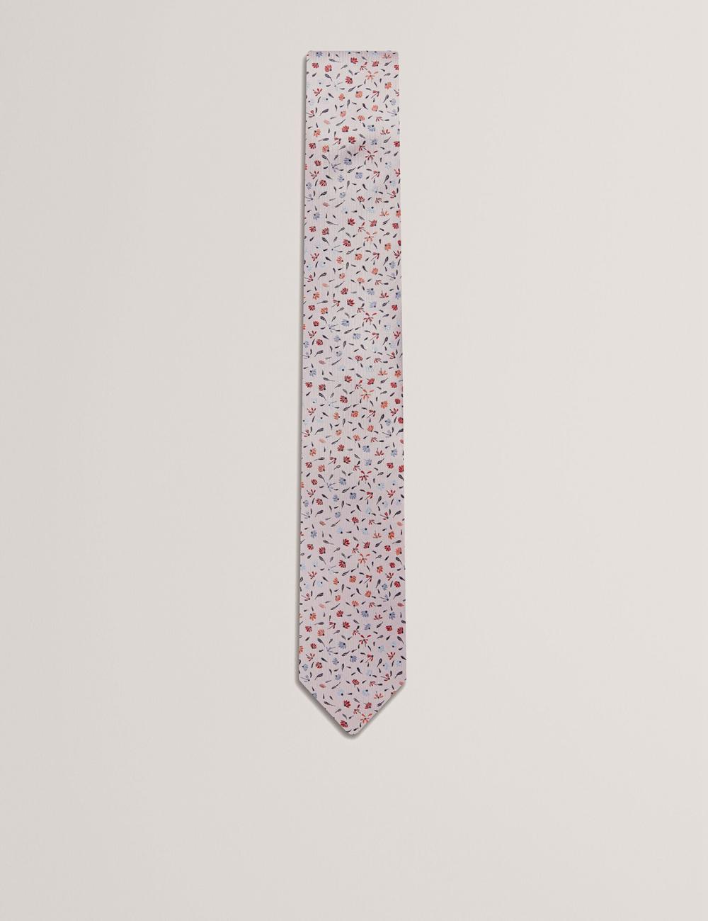 Men Ted Baker ORSEA - Ditsy Petal Print Woven Silk Ties Pink | JOLT42906
