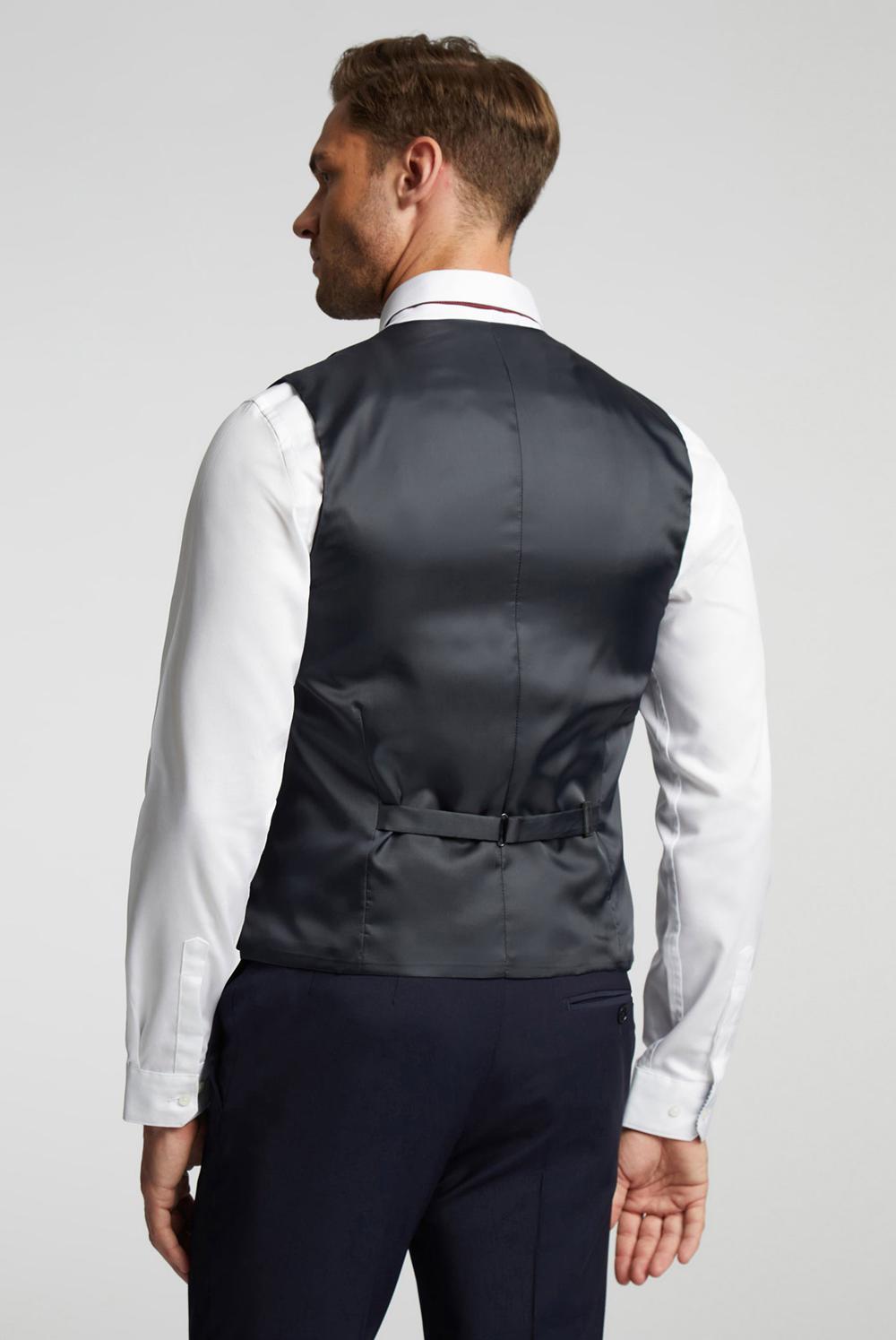 Men Ted Baker PANAMA - Wool Blend Slim Fit Suit Waistcoat Navy | QPIX85946