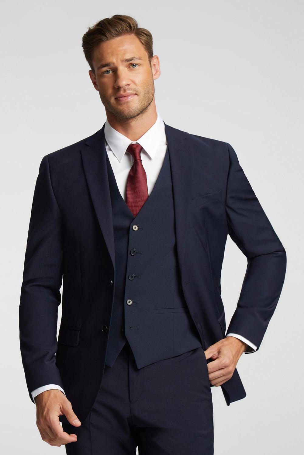 Men Ted Baker PANAMA - Wool Blend Slim Fit Suit Jackets Navy | RVCT07586