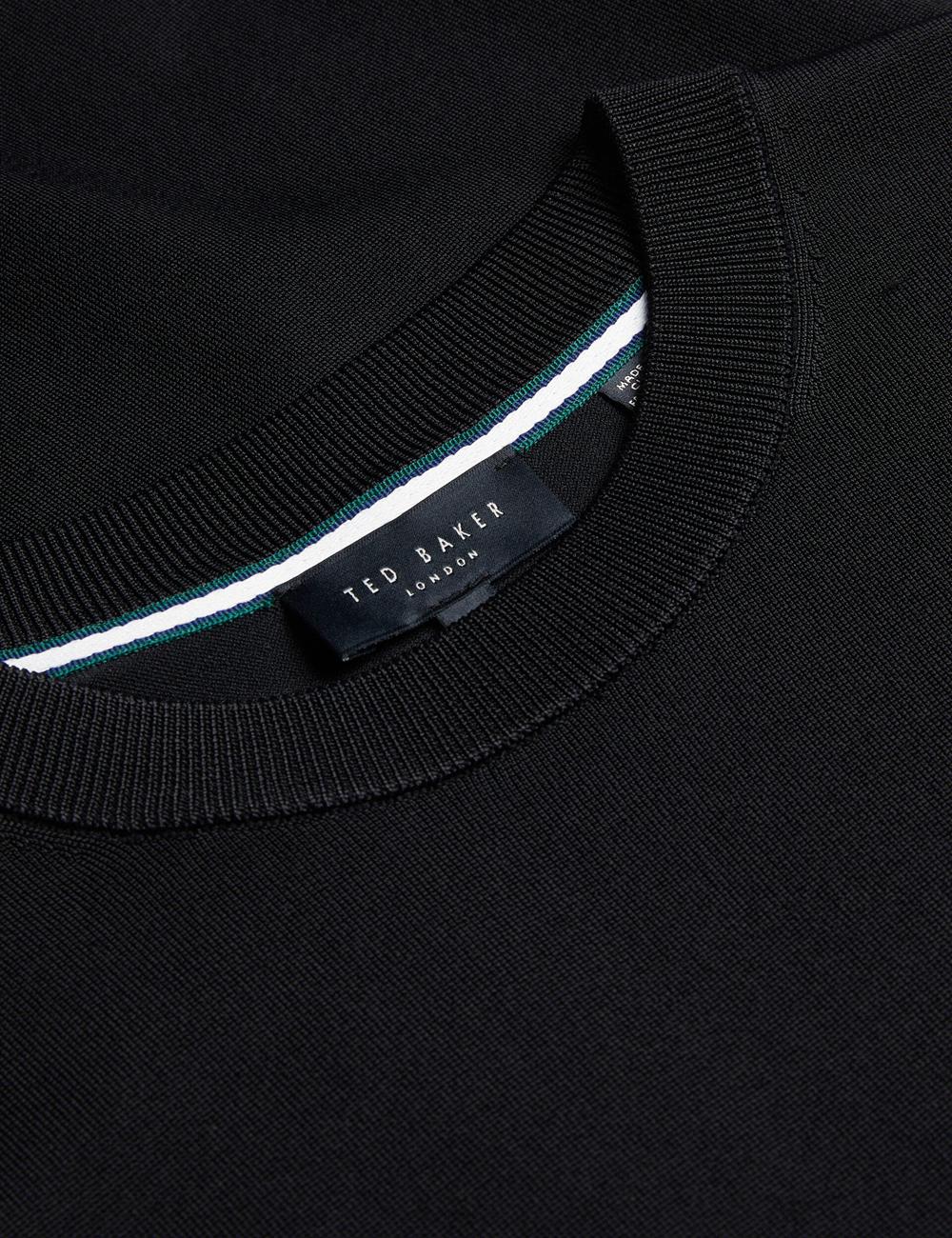 Men Ted Baker REYON - Rayon Crew Neck Short Sleeve T-Shirts Black | LIUE17568