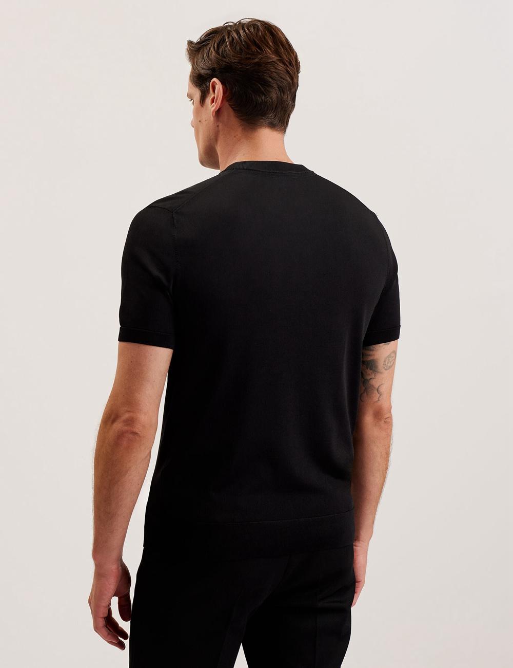 Men Ted Baker REYON - Rayon Crew Neck Short Sleeve T-Shirts Black | LIUE17568