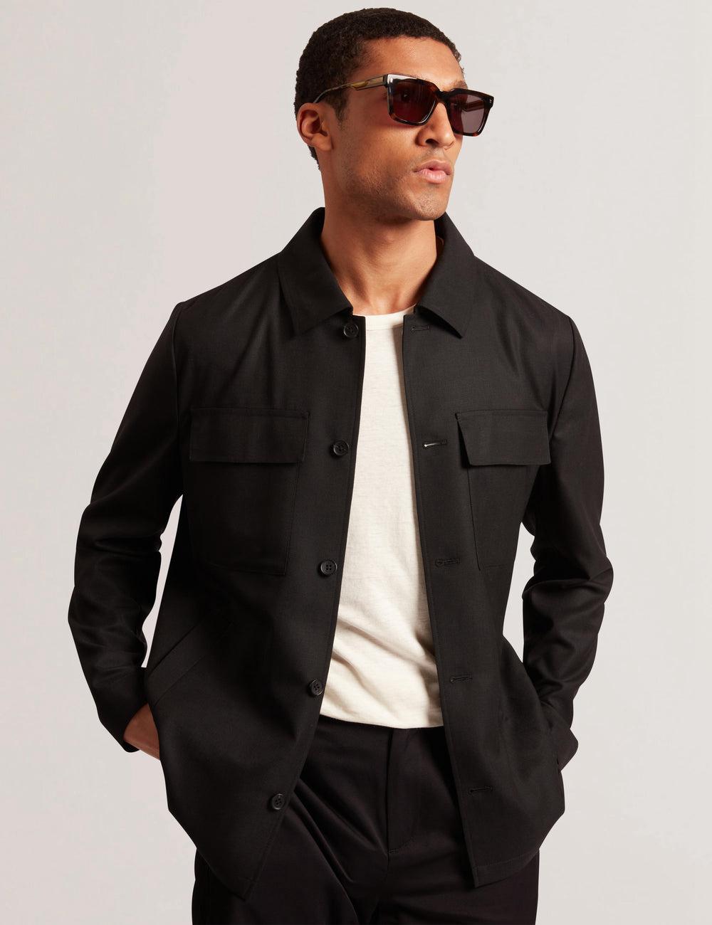 Men Ted Baker SELWYNJ - Lightweight Wool Blend Jackets Black | VAFC57480
