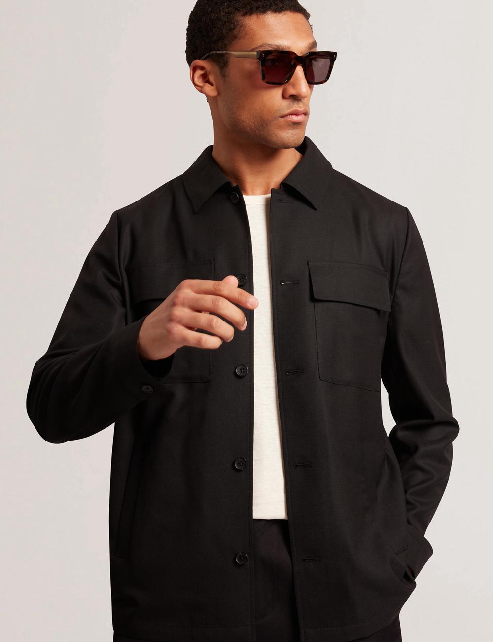 Men Ted Baker SELWYNJ - Lightweight Wool Blend Jackets Black | VAFC57480