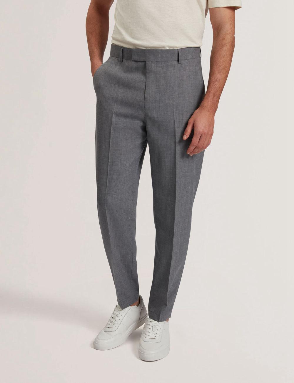 Men Ted Baker SELWYNT - Lightweight Wool Blend Trousers Mid-Grey | LUZY97586