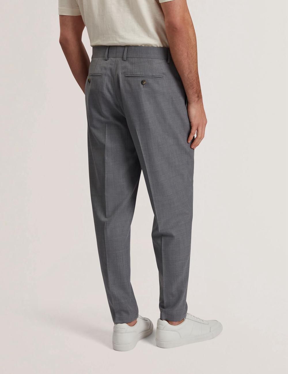 Men Ted Baker SELWYNT - Lightweight Wool Blend Trousers Mid-Grey | LUZY97586