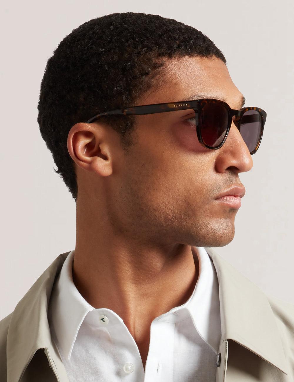 Men Ted Baker SORLEY - Classic Rounded Eye Sunglasses Tort | YKFC07538