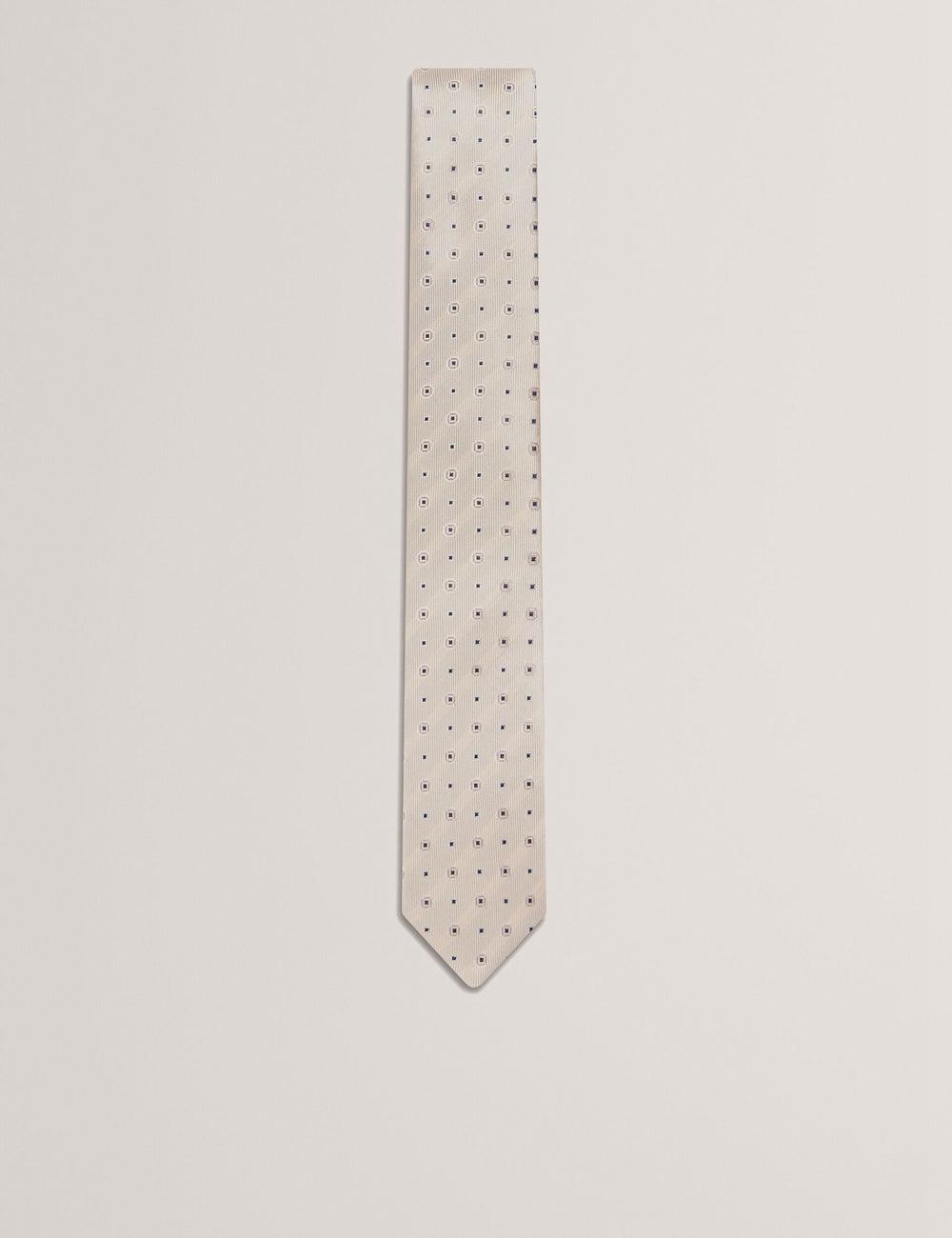 Men Ted Baker STEEPLE - Circle Geometric Print Silk Ties Stone | IQHW31709