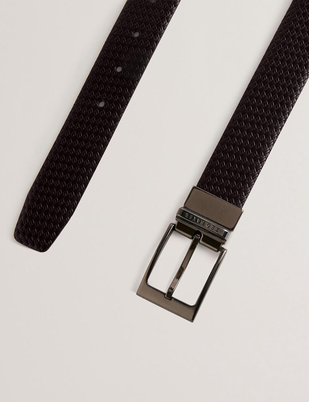 Men Ted Baker WAIDE - Woven Texture Leather Belts Brown | EHUD68310