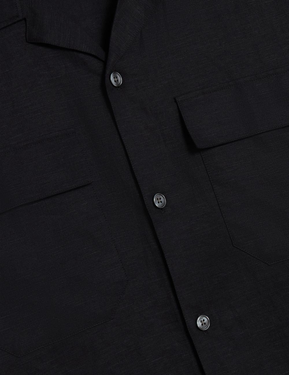 Men Ted Baker WHETHER - Short Sleeve Regular Fit Double Pocket Casual Shirts Black | JKTC18603