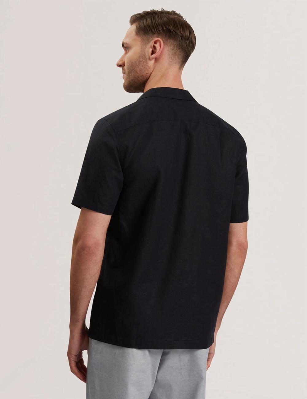Men Ted Baker WHETHER - Short Sleeve Regular Fit Double Pocket Casual Shirts Black | JKTC18603