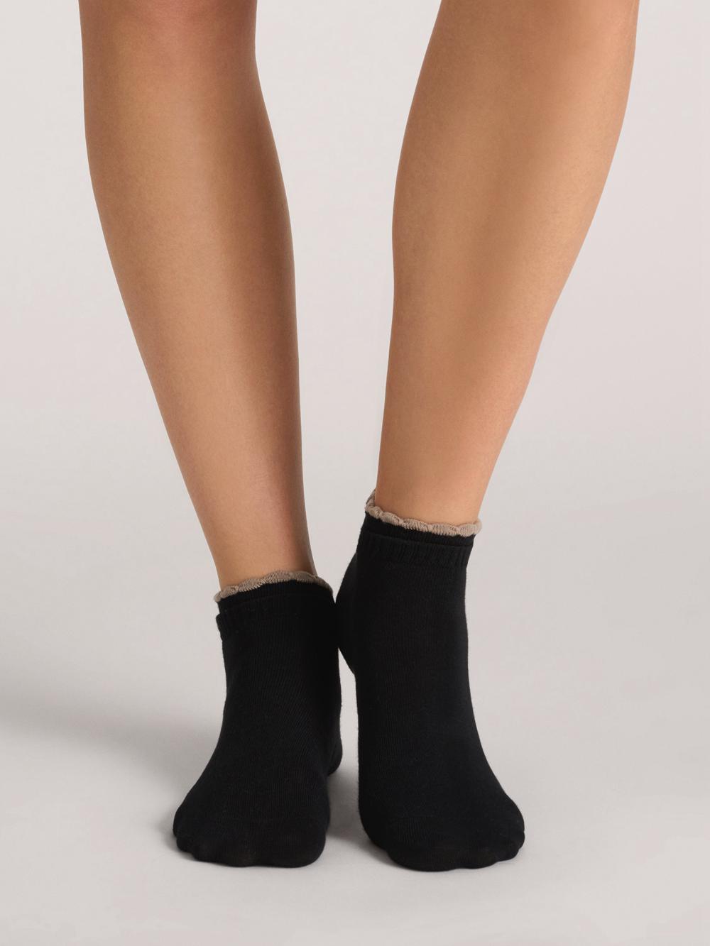 Women Ted Baker 3 Pack Scalloped Low Cut Ankle Socks Black | BKEG81902