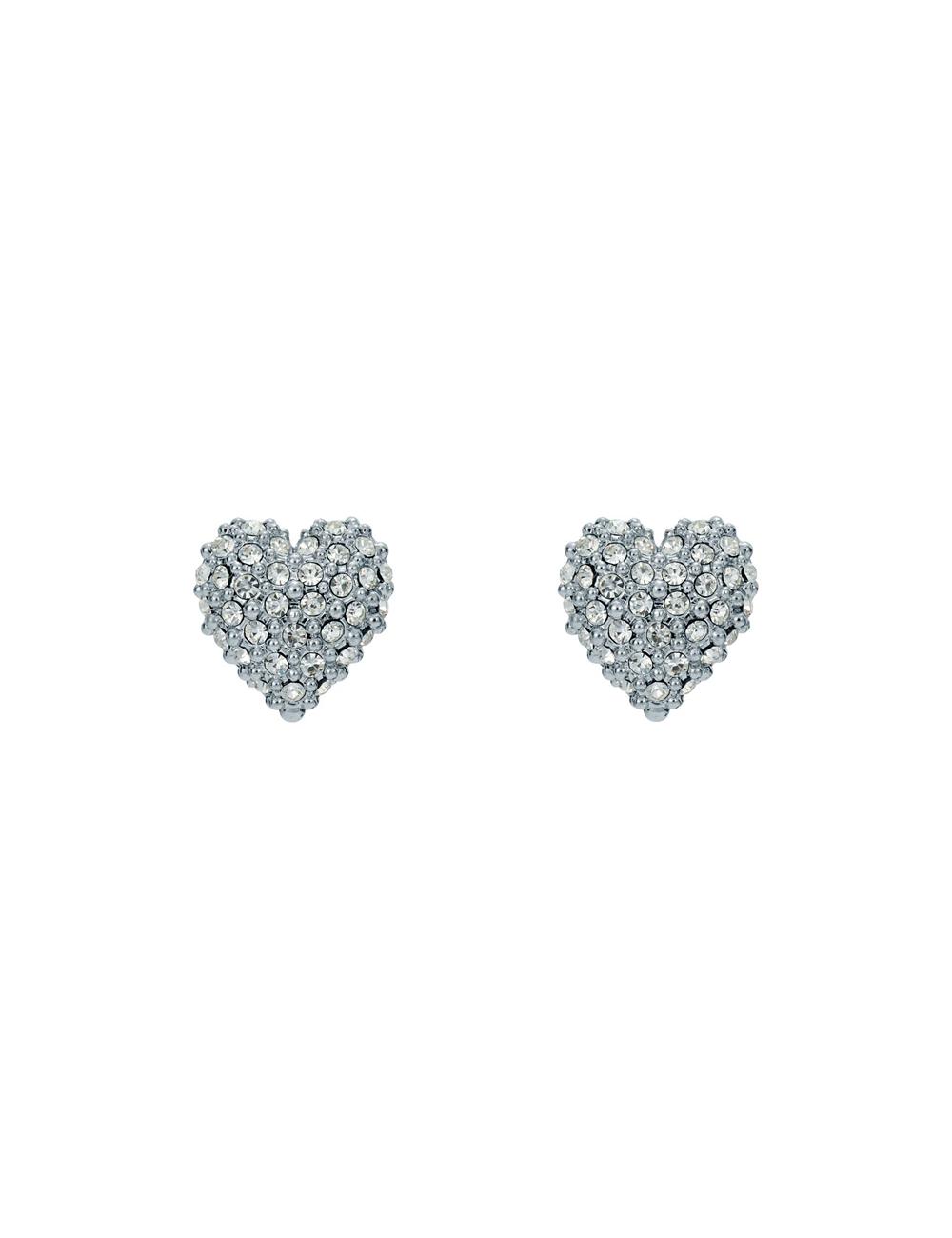 Women Ted Baker ADORAA - Crystal Heart Stud Earrings Silver | VXCP80267