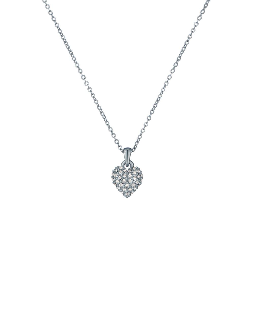 Women Ted Baker ADORINA - Mini Crystal Heart Pendant Necklaces Silver | NGJW46052