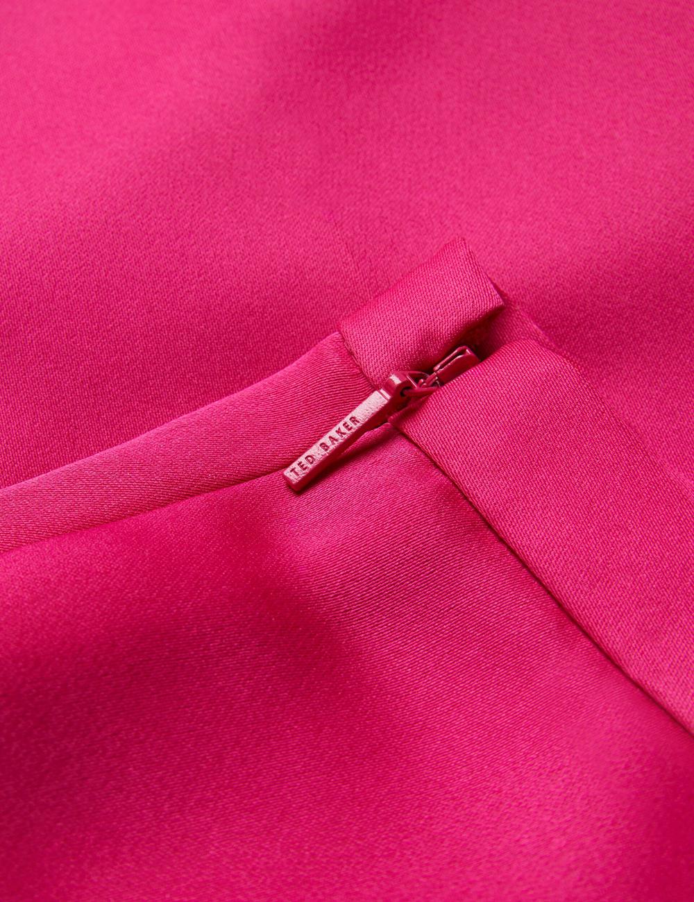 Women Ted Baker AKENIT - Satin Tailored Slim Leg Trousers Fuchsia | EVNW57320