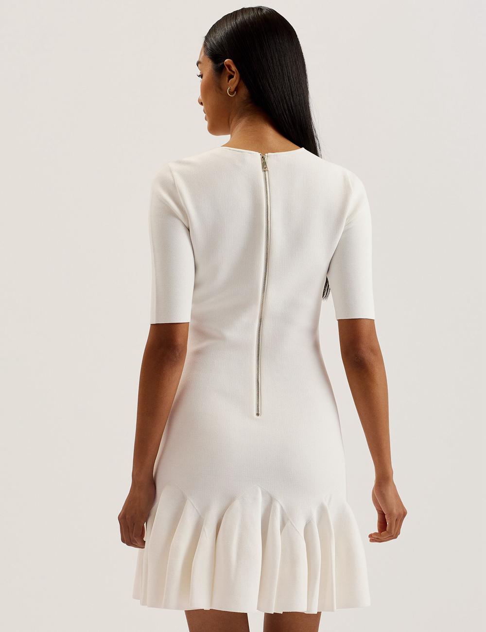 Women Ted Baker ALZANN Mini Dresses Ivory | NOQR21054