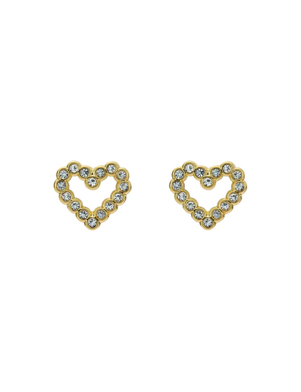 Women Ted Baker AMORINA -Crystal Open Heart Stud Earrings Gold | VIJO26589
