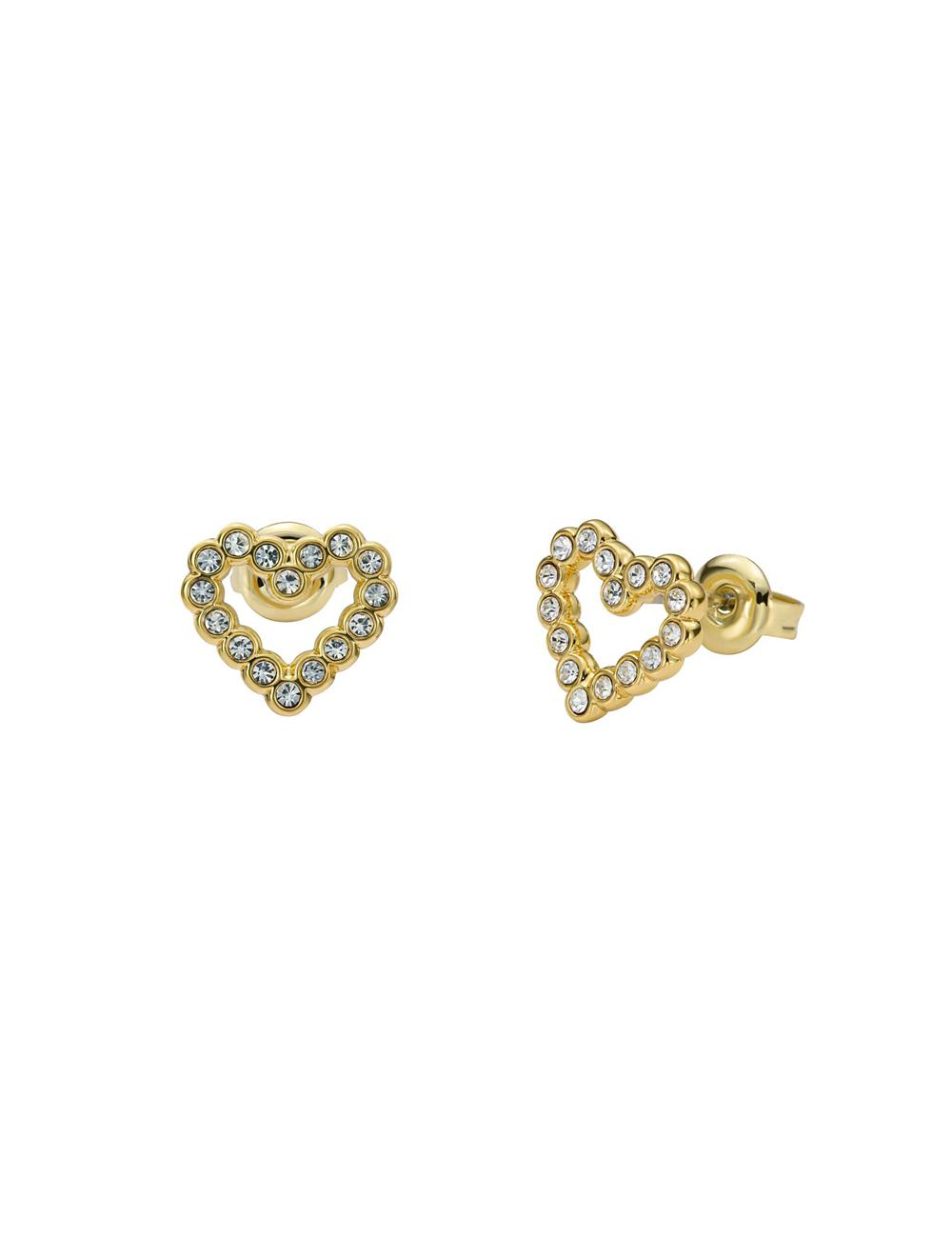 Women Ted Baker AMORINA -Crystal Open Heart Stud Earrings Gold | VIJO26589