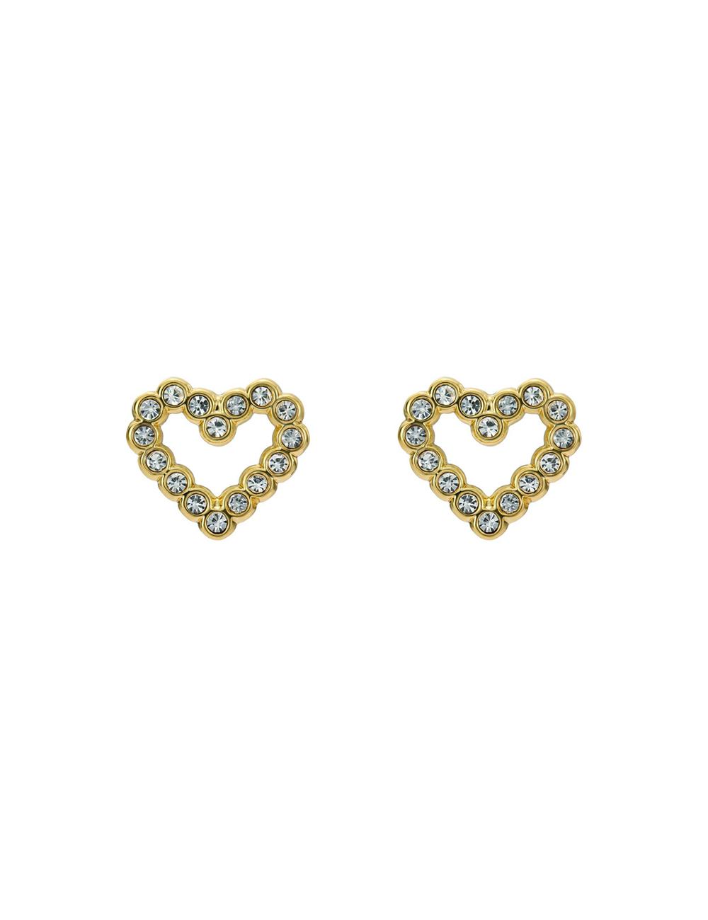 Women Ted Baker AMORINA -Crystal Open Heart Stud Earrings Gold | VIJO26589