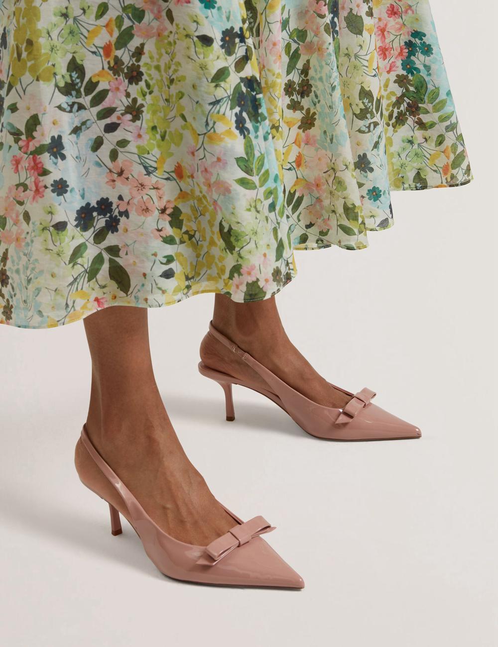Women Ted Baker AZULLA - Floral A-Line Woven Midi Skirts Ivory | LGKW81265