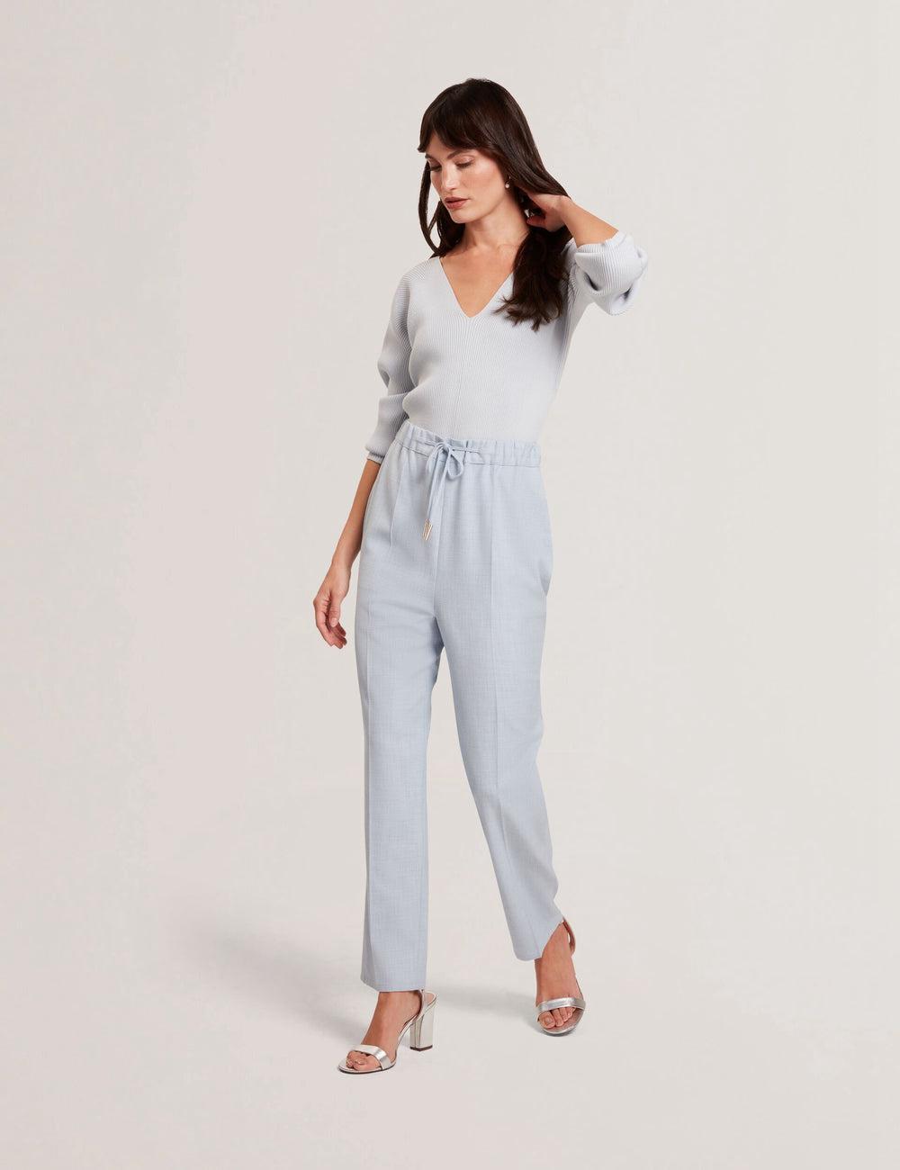 Women Ted Baker BALLIA - Elasticated Waist Tailored Tapered Trousers Blue | SLEX51723