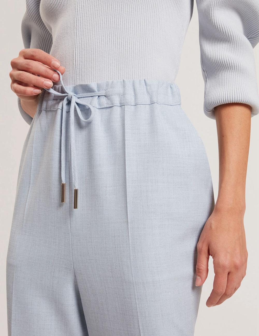 Women Ted Baker BALLIA - Elasticated Waist Tailored Tapered Trousers Blue | SLEX51723