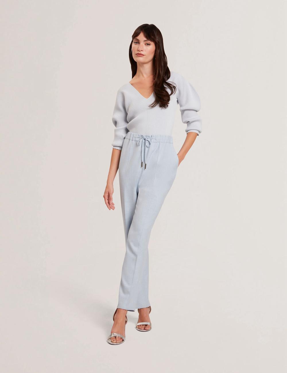 Women Ted Baker BALLIA - Elasticated Waist Tailored Tapered Trousers Blue | SLEX51723