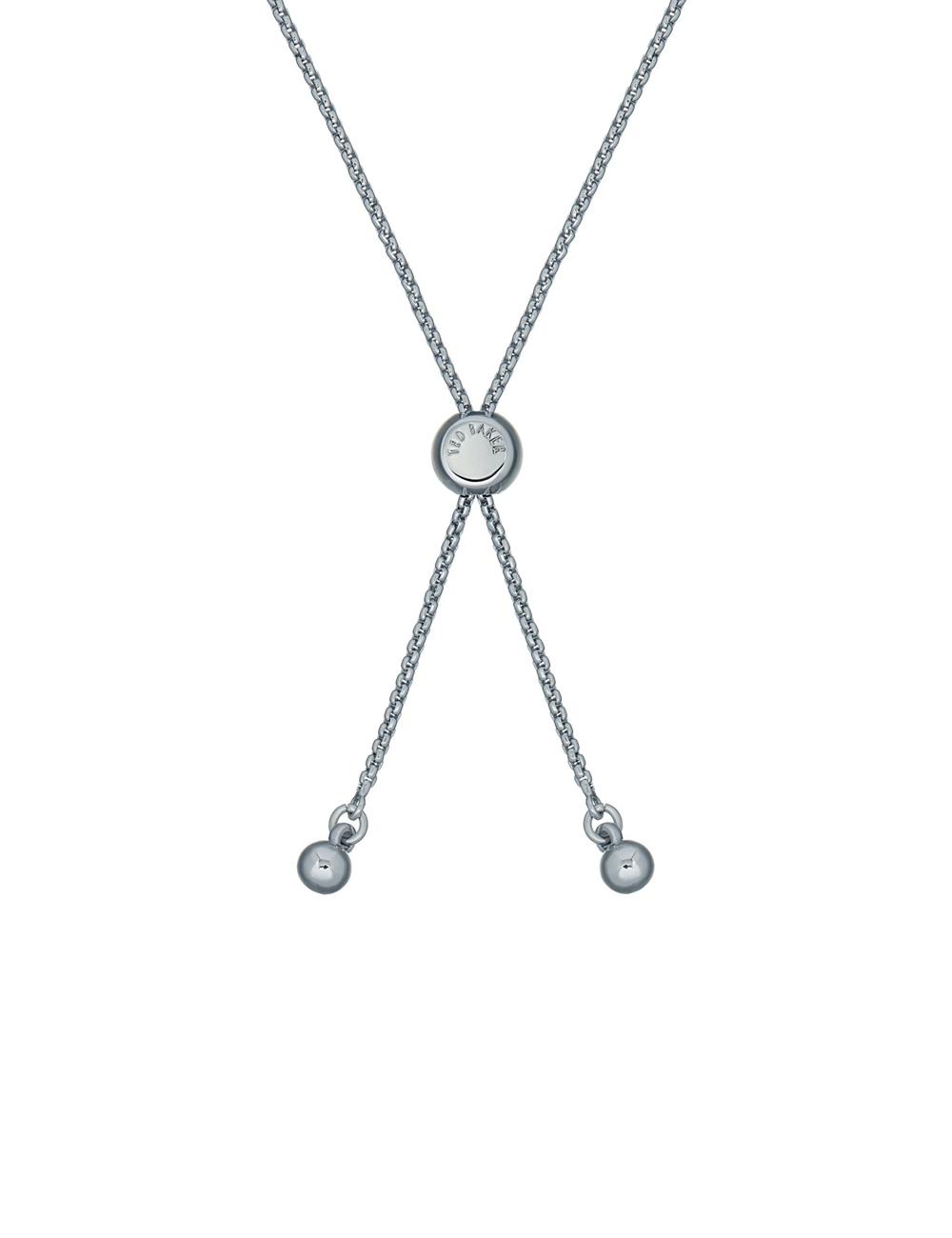 Women Ted Baker BARSET - Crystal Bow Adjustable Bracelets Silver | JADS07981