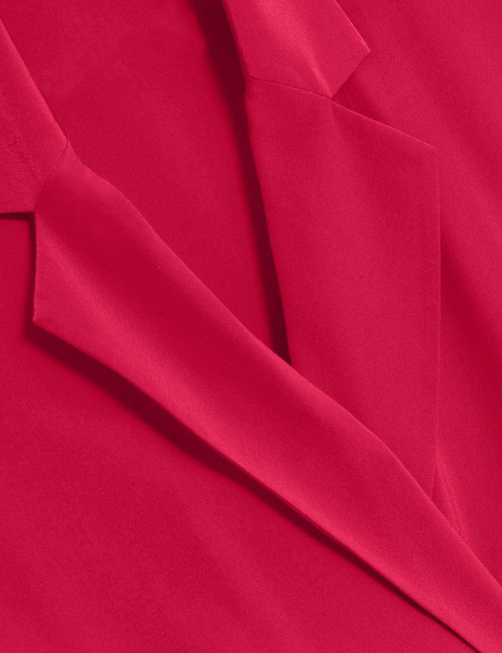 Women Ted Baker CARLOE - Silk Short Sleeve Blazers Fuchsia | KOTD54083