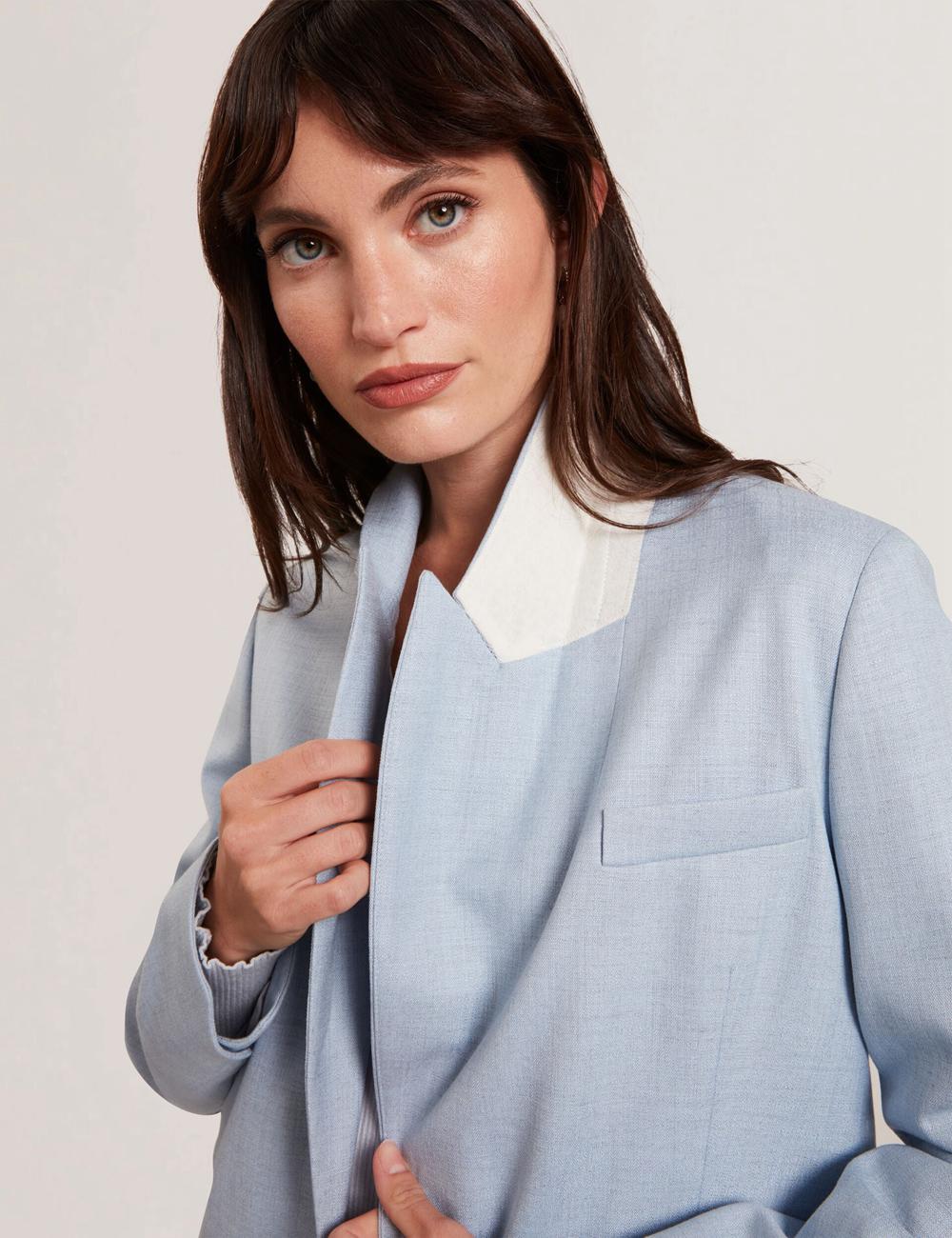 Women Ted Baker CARNI - Relaxed Tailored Single Breasted Blazers Blue | MOEB16234