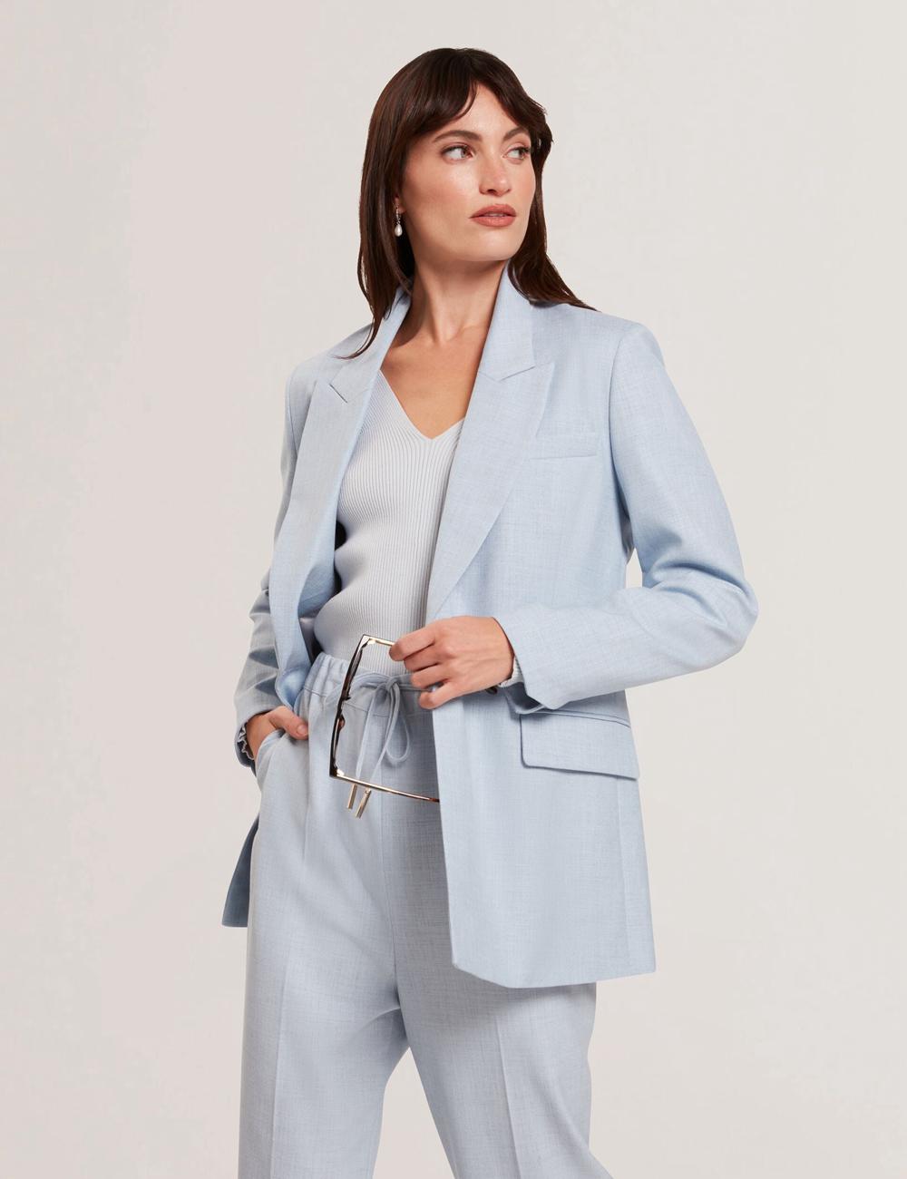 Women Ted Baker CARNI - Relaxed Tailored Single Breasted Blazers Blue | MOEB16234