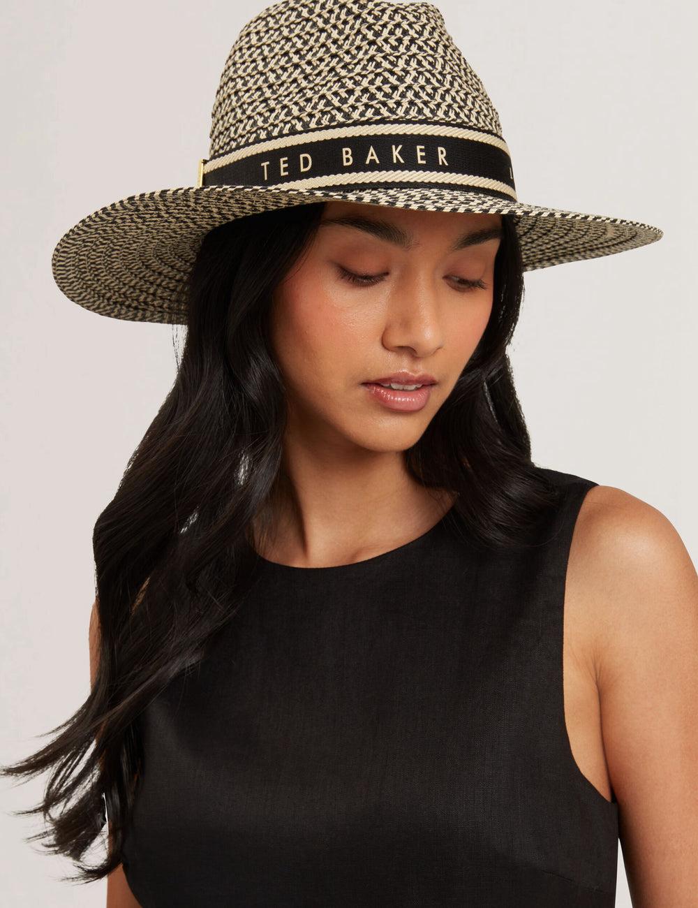 Women Ted Baker CLARIES - Mixed Weave Straw Fedora Hats Natural | QELO29465