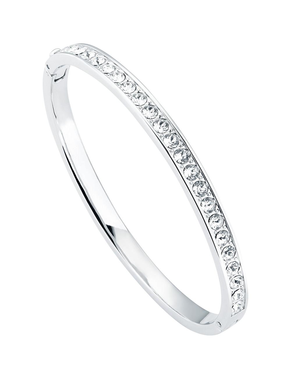 Women Ted Baker CLEMARA - Crystal Hinge Bangle Bracelets Silver | PASB91273