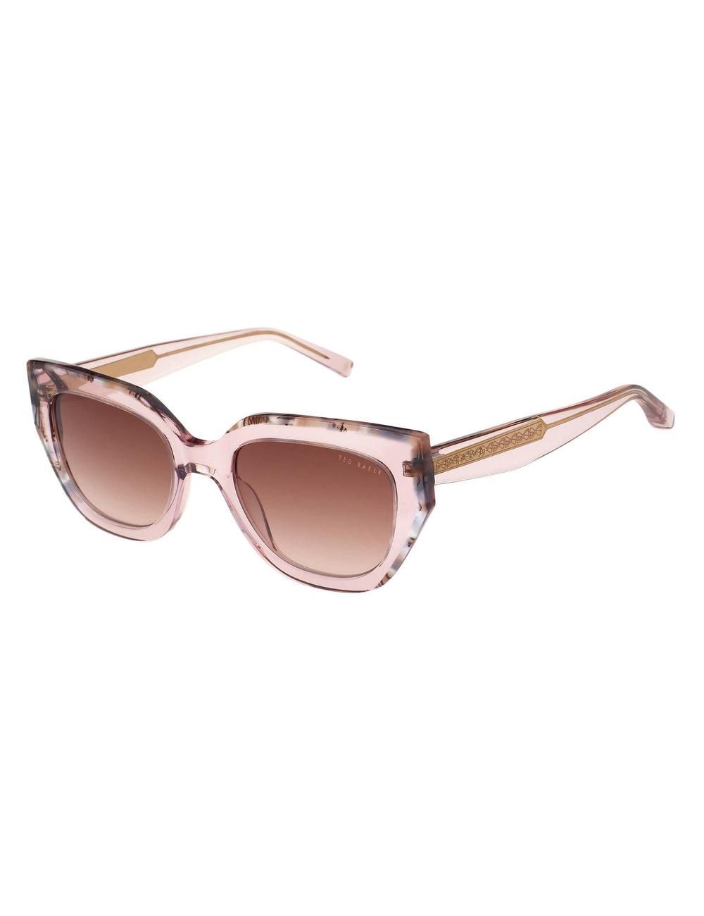 Women Ted Baker CORAL - Chunky Cat Eye Acetate Sunglasses Pink | BURL90872