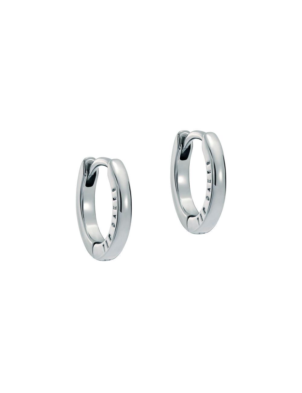 Women Ted Baker CRISLIE - Engraved Logo Small Hoop Earrings Silver | OYEB97056