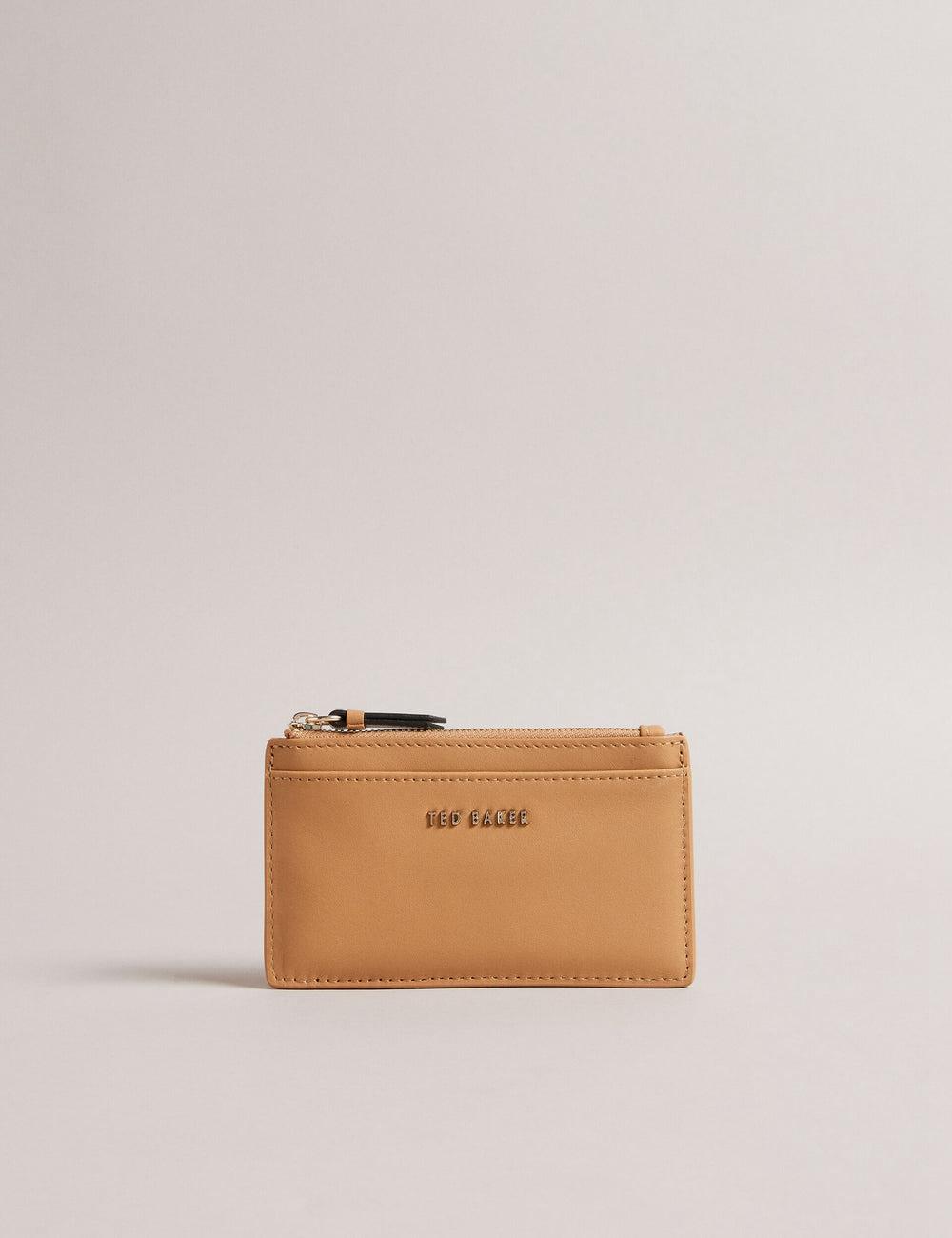 Women Ted Baker DARCENA - Branded Leather Zip Coin Purses Taupe | YSZG93802