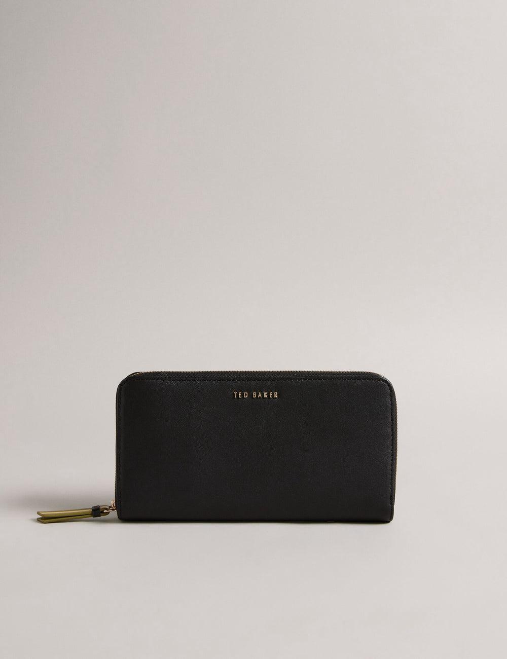 Women Ted Baker DARCIEA - Smooth Leather Zip Around Large Purses Black | UBLM43051
