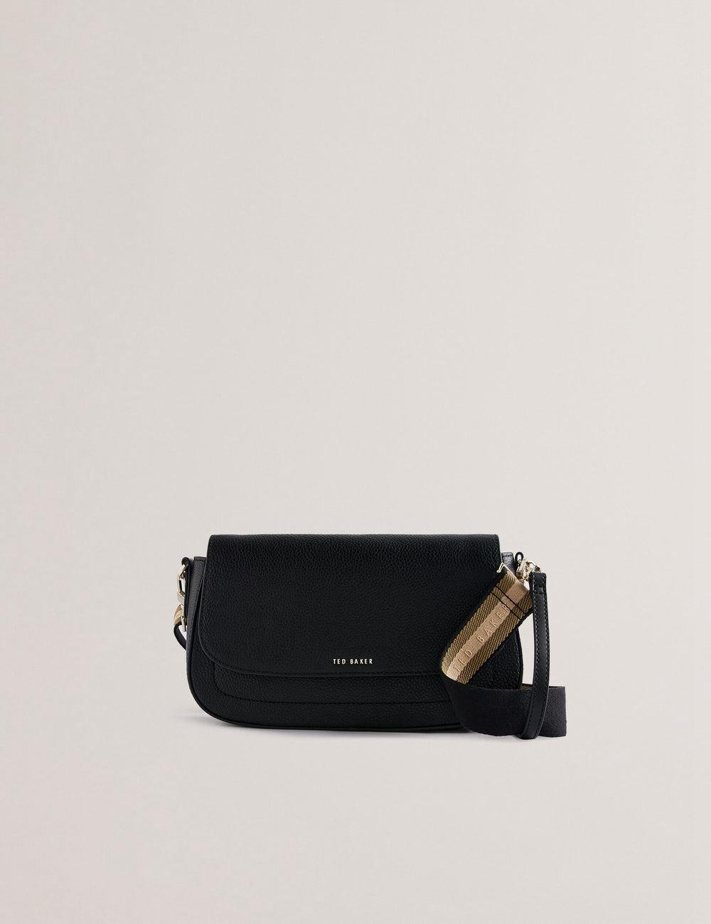 Women Ted Baker DARILIE - Leather Webbing East West Satchel Satchel Bags Black | MTVS75316