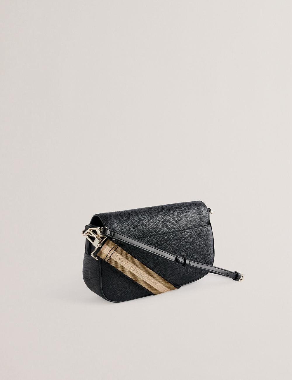 Women Ted Baker DARILIE - Leather Webbing East West Satchel Satchel Bags Black | MTVS75316