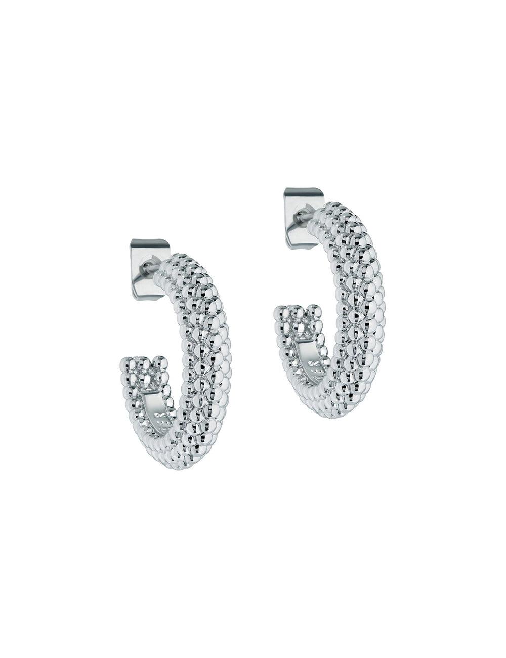 Women Ted Baker DOTETTA - Dotted Texture Hoop Earrings Silver | ZNRL47350