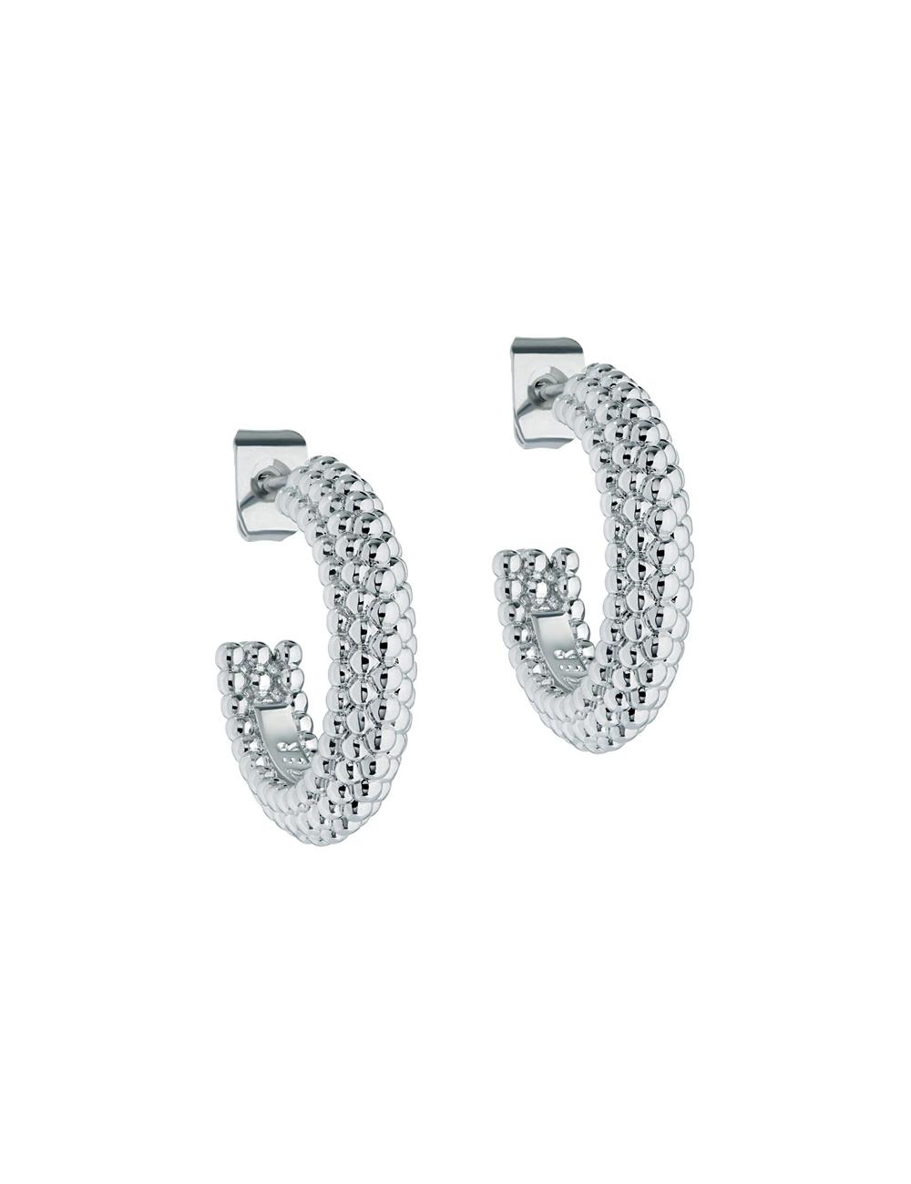 Women Ted Baker DOTETTA - Dotted Texture Hoop Earrings Silver | ZNRL47350
