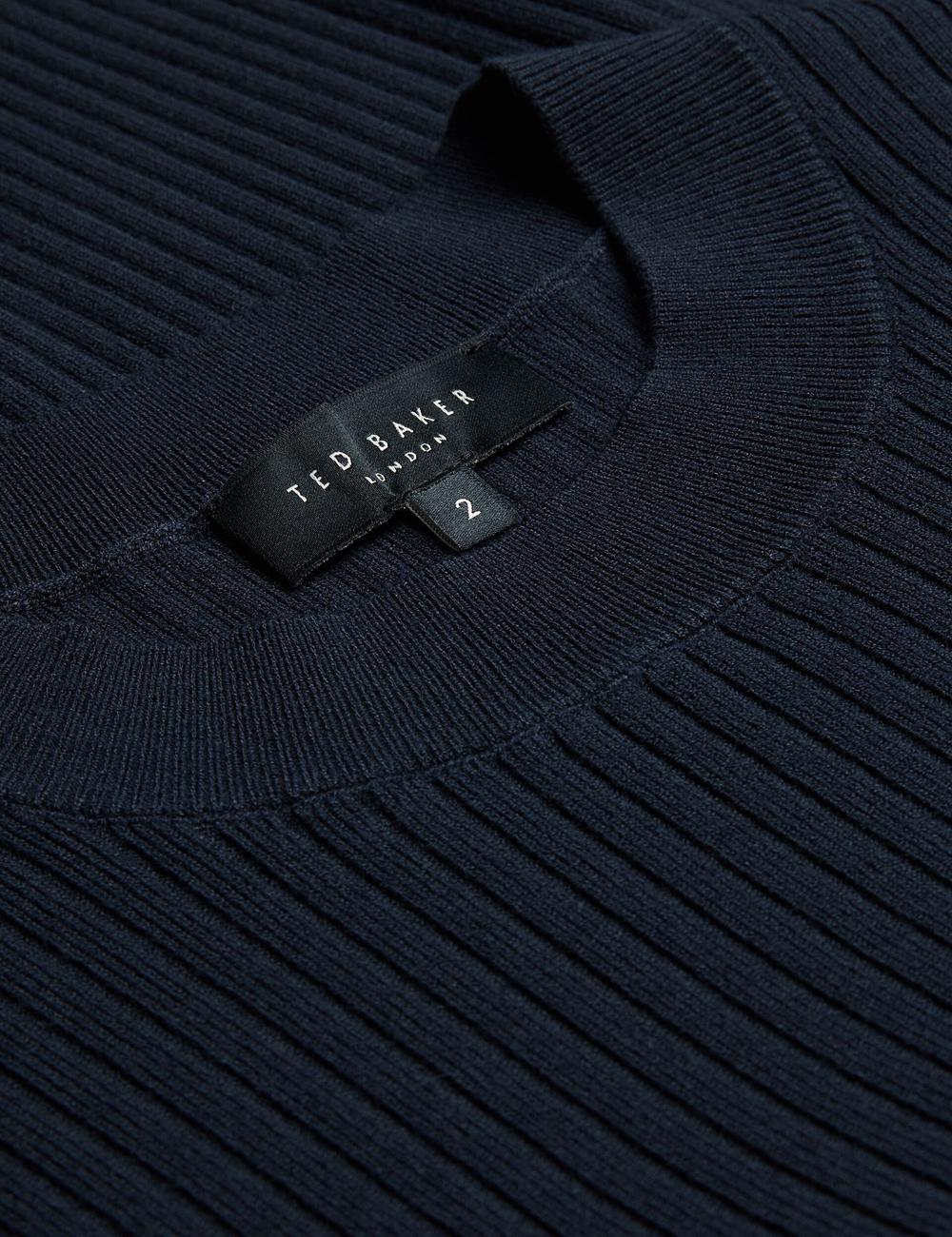 Women Ted Baker ELLIHAA - Ribbed Knit Half Sleeve Tops Navy | AXGW07682