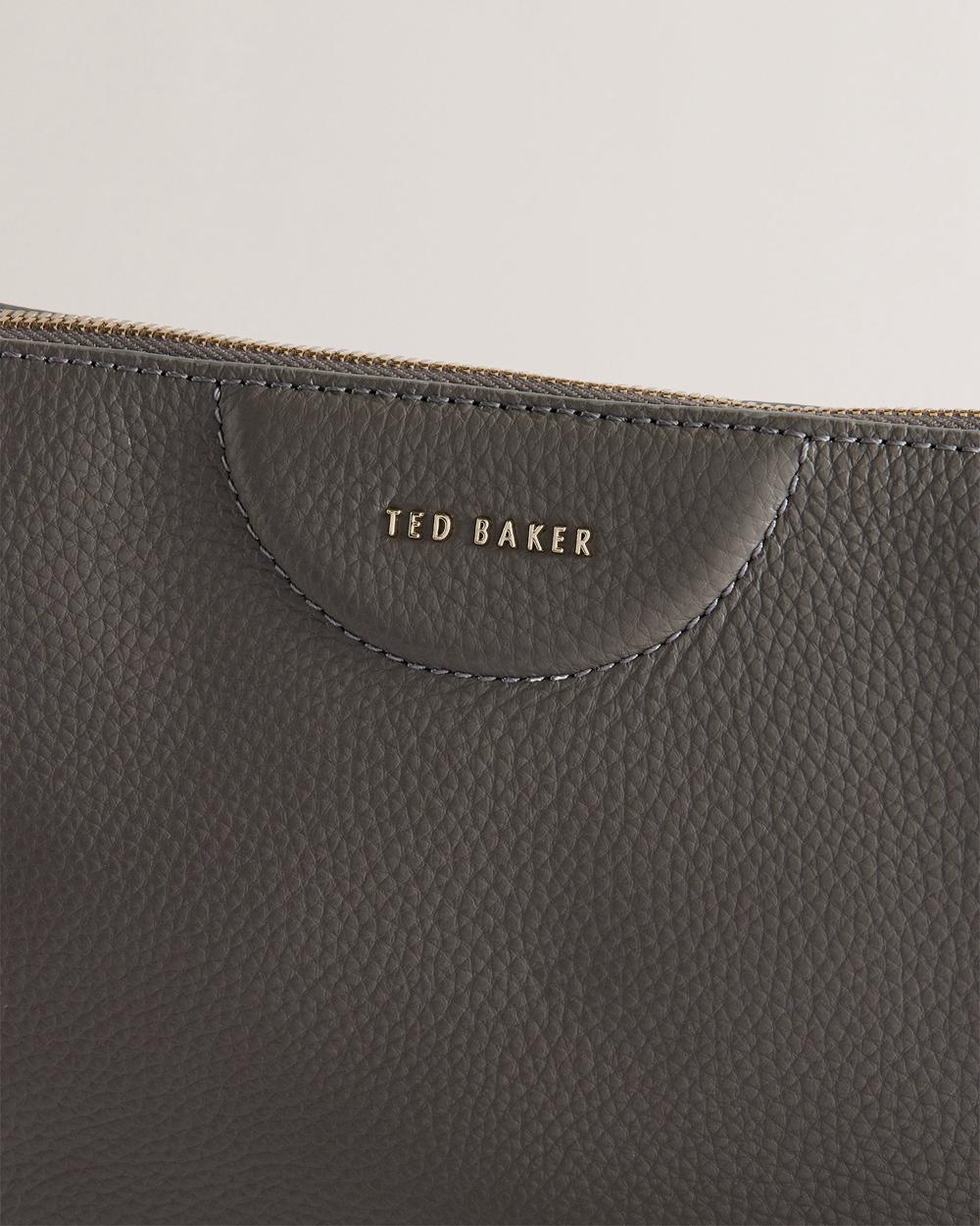 Women Ted Baker ESILLE - Branded Webbing Crossbody Leather Crossbody Bags Mid-Grey | HBRJ25083