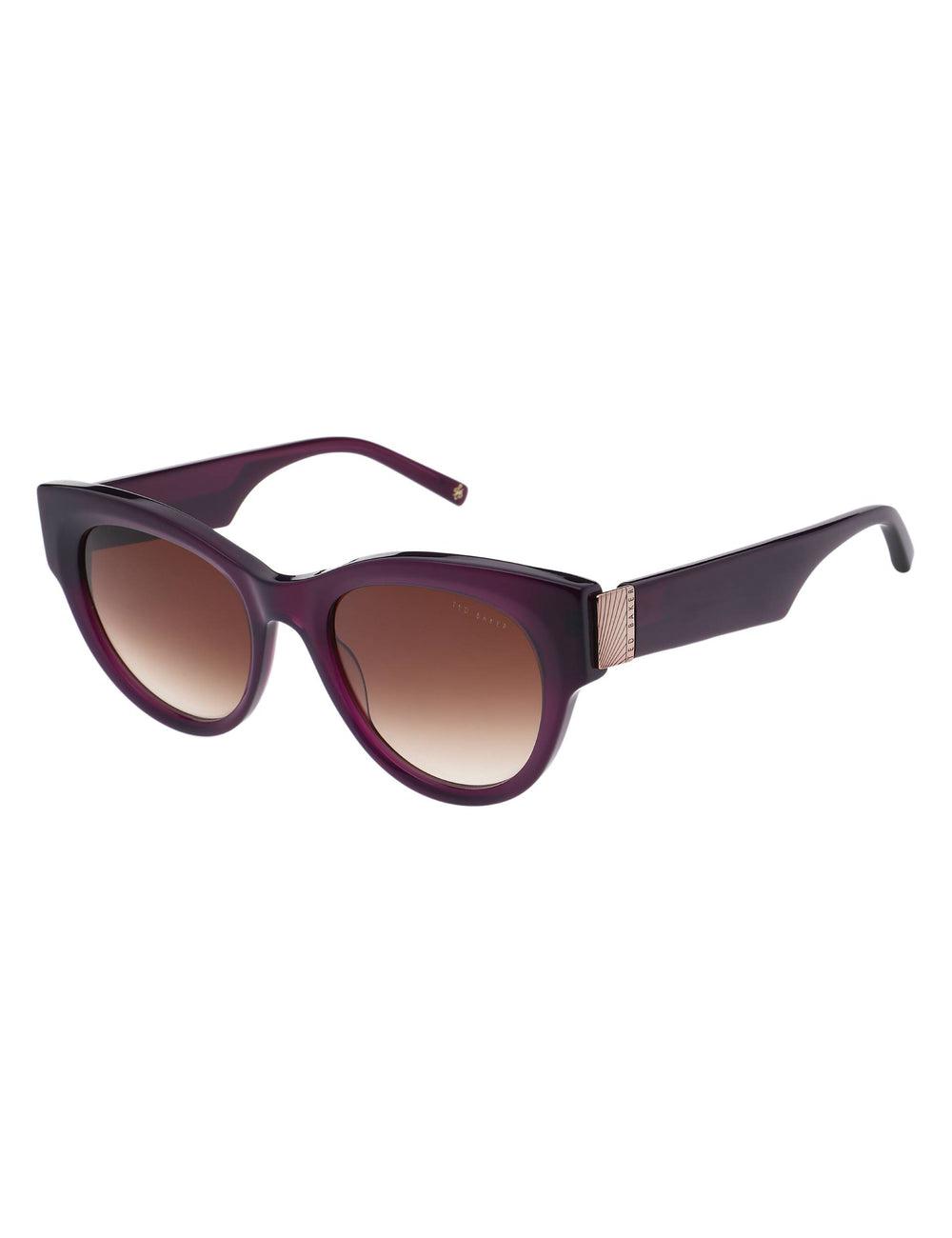 Women Ted Baker FARAH - Hardware Detail Cat Eye Sunglasses Plum | URJA25693