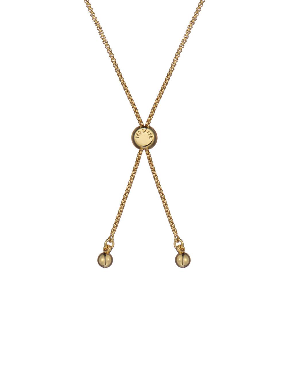 Women Ted Baker FLORIE - Pearl Flower Adjustable Chain Bracelets Gold | SOHF94678