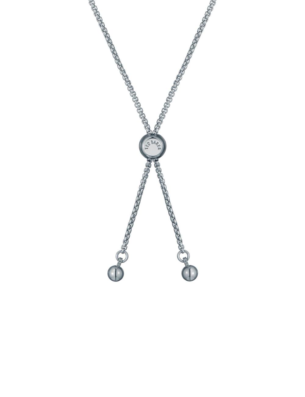 Women Ted Baker FLORINA - Crystal Flower Adjustable Slider Bracelets Silver | DPKB28496